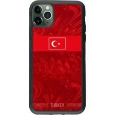 Coque iPhone 11 Pro Max - Silicone rigide noir Maillot de football Turquie 2026 personnalisable
