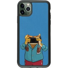 Coque iPhone 11 Pro Max - Silicone rigide noir Frog with camera DTMF