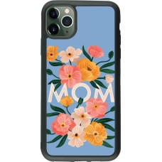 Coque iPhone 11 Pro Max - Silicone rigide noir Mom 2026 Flowers