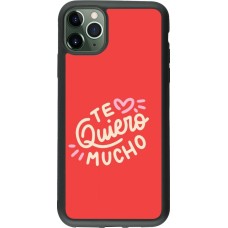 Coque iPhone 11 Pro Max - Silicone rigide noir Saint Valentines Day 26 Te quiero mucho
