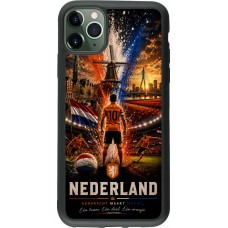 Coque iPhone 11 Pro Max - Silicone rigide noir Football Pays-Bas splash 2026