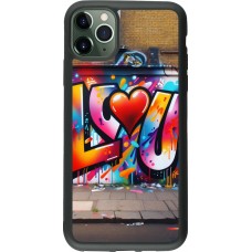 iPhone 11 Pro Max Case Hülle - Silikon schwarz Valentin 2025 Liebe U Tag