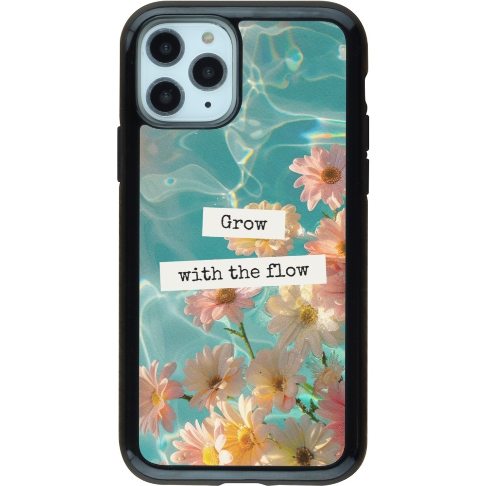 Coque iPhone 11 Pro - Hybrid Armor noir Summer 2025 Grow with the flow