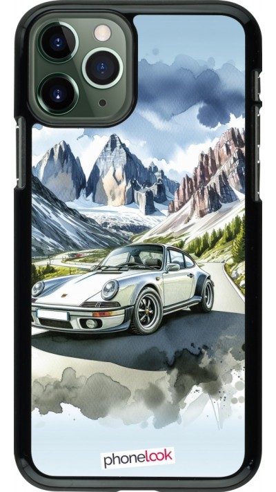 Coque iPhone 11 Pro - Porsche 911 Mountain Watercolor