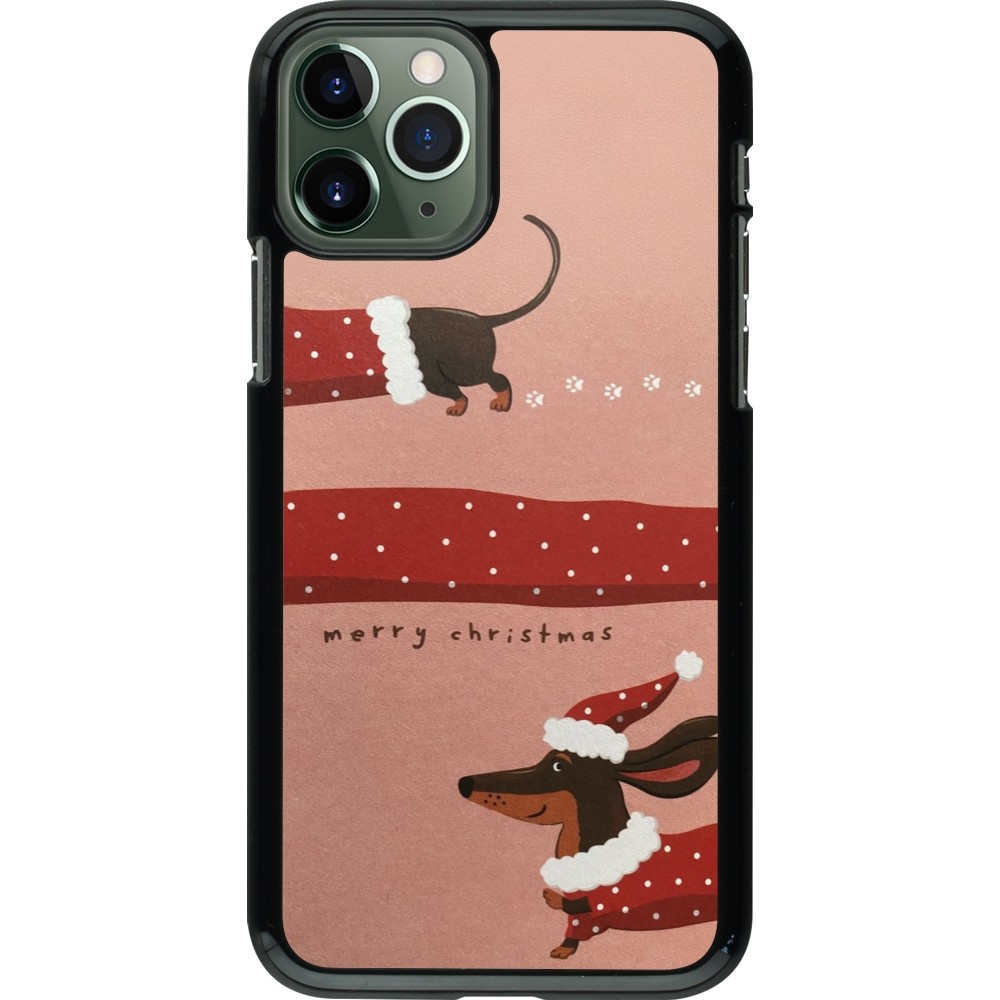 Coque iPhone 11 Pro - Christmas 25 Teckel Merry Xmas