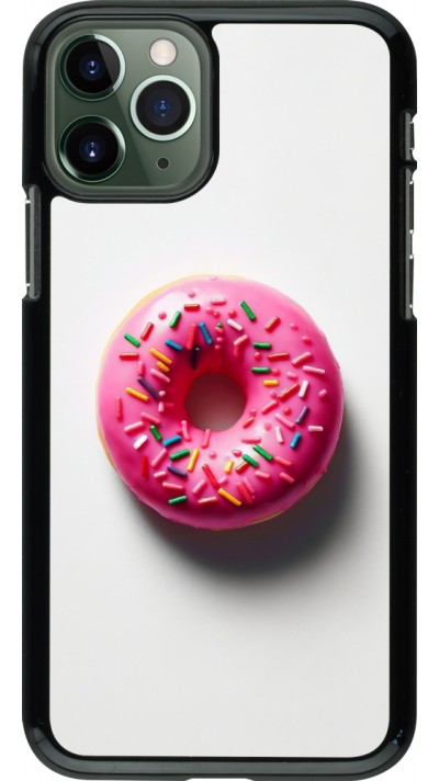 Coque iPhone 11 Pro - Weißer Hintergrund, pinker Donut