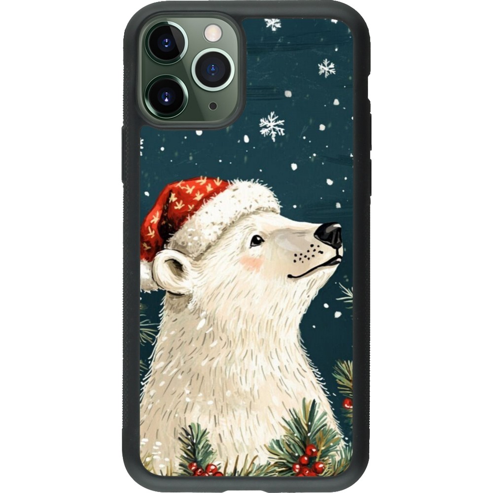 Coque iPhone 11 Pro - Silicone rigide noir Christmas 25 Bear