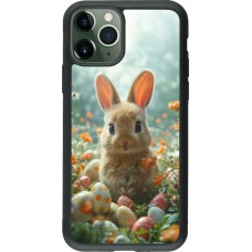 iPhone 11 Pro Case Hülle - Silikon schwarz Easter 2026 Rabbit in the garden