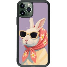Coque iPhone 11 Pro - Silicone rigide noir Easter 2026 Rabbit with scarf