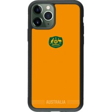 Coque iPhone 11 Pro - Silicone rigide noir Maillot de football Australie 2026 personnalisable