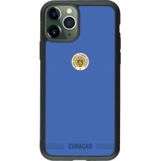 Coque iPhone 11 Pro - Silicone rigide noir Maillot de football Curaçao 2026 personnalisable
