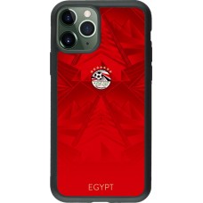 Coque iPhone 11 Pro - Silicone rigide noir Maillot de football Égypte 2026 personnalisable