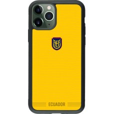 Coque iPhone 11 Pro - Silicone rigide noir Maillot de football Équateur 2026 personnalisable