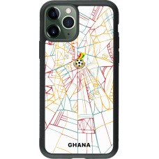 Coque iPhone 11 Pro - Silicone rigide noir Maillot de football Ghana 2026 personnalisable