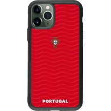 Coque iPhone 11 Pro - Silicone rigide noir Maillot de football Portugal 2026 personnalisable