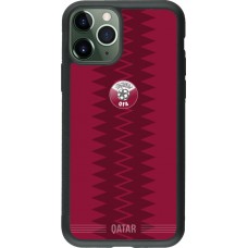 iPhone 11 Pro Case Hülle - Silikon schwarz Qatar 2026 personalisierbares Fussballtrikot
