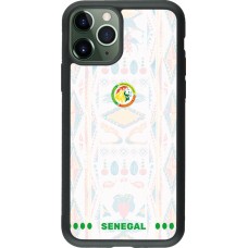 Coque iPhone 11 Pro - Silicone rigide noir Maillot de football Sénégal 2026 personnalisable