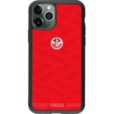 Coque iPhone 11 Pro - Silicone rigide noir Maillot de football Tunisie 2026 personnalisable
