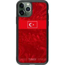 Coque iPhone 11 Pro - Silicone rigide noir Maillot de football Turquie 2026 personnalisable