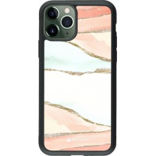 Coque iPhone 11 Pro - Silicone rigide noir Shimmering Orange