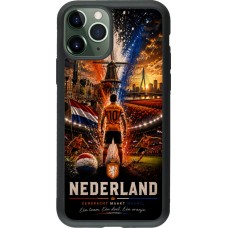 Coque iPhone 11 Pro - Silicone rigide noir Football Pays-Bas splash 2026
