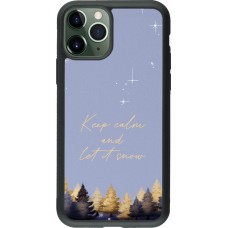 Coque iPhone 11 Pro - Silicone rigide noir Winter 25 Winter illustration of trees
