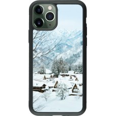Coque iPhone 11 Pro - Silicone rigide noir Winter 25 Winter snowy landscape