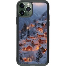 Coque iPhone 11 Pro - Silicone rigide noir Winter 25 Winter snowy village