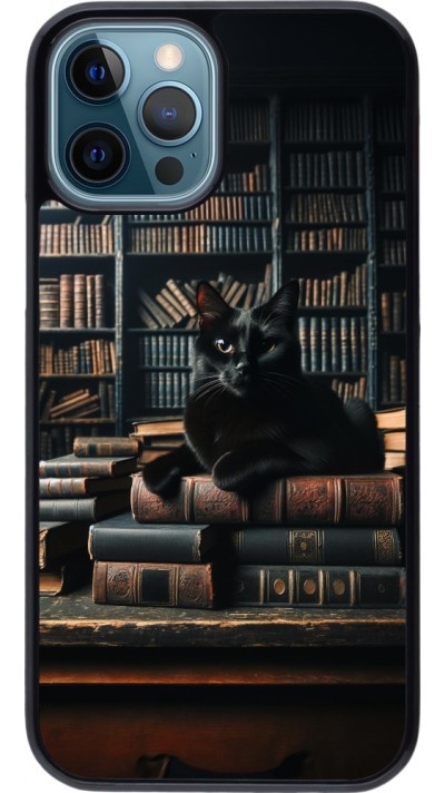 Coque iPhone 12 / 12 Pro - Chat livres sombres