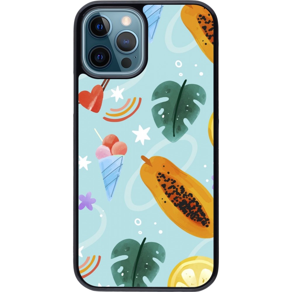 Coque iPhone 12 / 12 Pro - Summer 2025 Pattern papaya