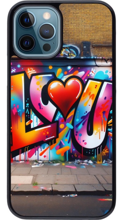 Coque iPhone 12 / 12 Pro - Valentine 2025 Love U Tag