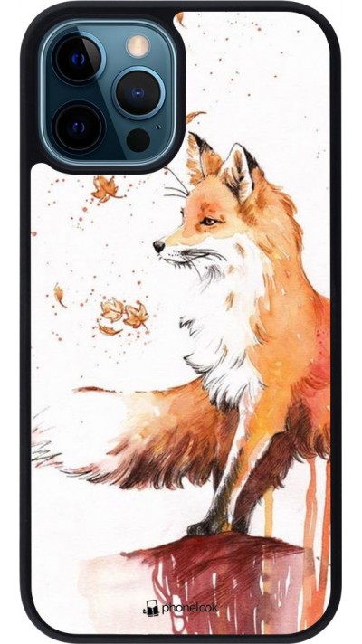 Hülle iPhone 12 / 12 Pro - Silikon schwarz Autumn 21 Fox