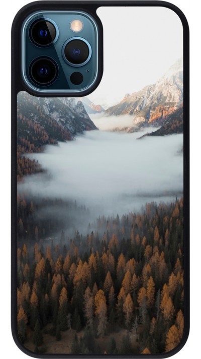 iPhone 12 / 12 Pro Case Hülle - Silikon schwarz Autumn 22 forest lanscape