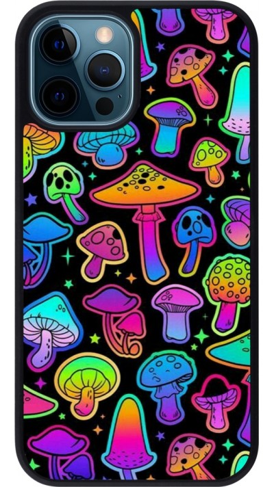 iPhone 12 / 12 Pro Case Hülle - Silikon schwarz Autumn 2024 magic mushrooms