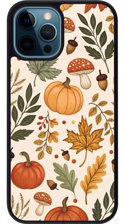 iPhone 12 / 12 Pro Case Hülle - Silikon schwarz Autumn 25 Autumn pattern