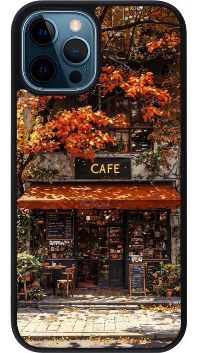 iPhone 12 / 12 Pro Case Hülle - Silikon schwarz Autumn 25 Coffee shop