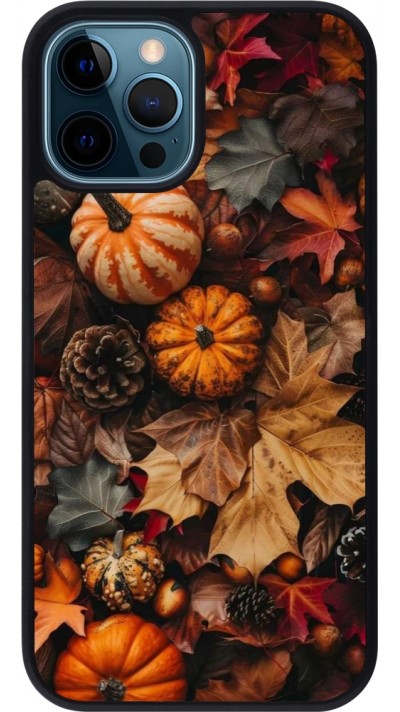 iPhone 12 / 12 Pro Case Hülle - Silikon schwarz Autumn 25 Pumpkin