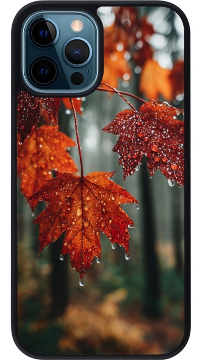 iPhone 12 / 12 Pro Case Hülle - Silikon schwarz Autumn 25 Rain
