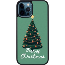Coque iPhone 12 / 12 Pro - Silicone rigide noir Christmas 25 Xmas Tree