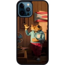 iPhone 12 / 12 Pro Case Hülle - Silikon schwarz Dancing frog DTMF