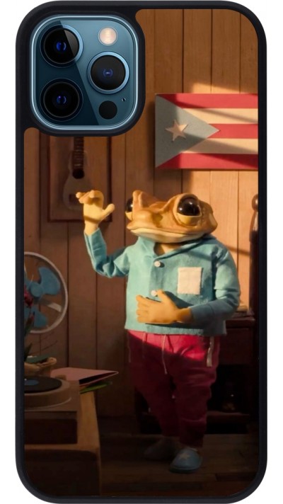 iPhone 12 / 12 Pro Case Hülle - Silikon schwarz Dancing frog DTMF