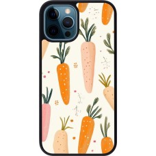 Coque iPhone 12 / 12 Pro - Silicone rigide noir Easter 2026 Illustration carrots