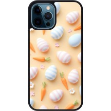 Coque iPhone 12 / 12 Pro - Silicone rigide noir Easter 2026 Pattern Easter