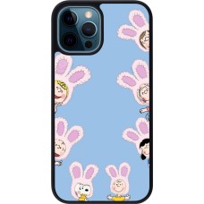 Coque iPhone 12 / 12 Pro - Silicone rigide noir Easter 2026 Snoopy