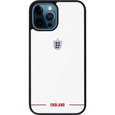 Coque iPhone 12 / 12 Pro - Silicone rigide noir Maillot de football Angleterre 2026 personnalisable