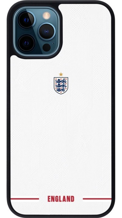 Coque iPhone 12 / 12 Pro - Silicone rigide noir Maillot de football Angleterre 2026 personnalisable