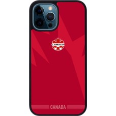 Coque iPhone 12 / 12 Pro - Silicone rigide noir Maillot de football Canada 2026 personnalisable
