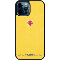 Coque iPhone 12 / 12 Pro - Silicone rigide noir Maillot de football Colombie 2026 personnalisable