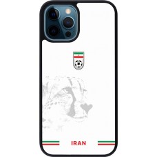 Coque iPhone 12 / 12 Pro - Silicone rigide noir Maillot de football Iran 2026 personnalisable