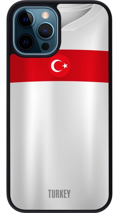 iPhone 12 / 12 Pro Case Hülle - Silikon schwarz Türkei personalisierbares Fussballtrikot